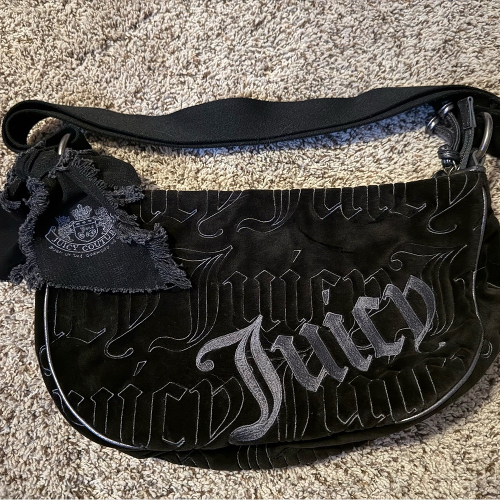 Vintage Juicy Couture Y2K (2009) Black Hobo Bag